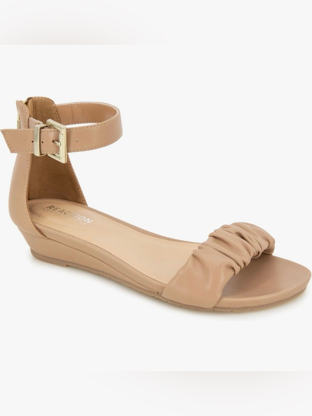 NWT~  Kenneth Cole Reaction “Great Scrunch” Low Wedge Sandal